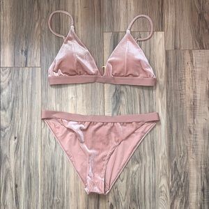 pink velvet bikini NWOT and will be washed